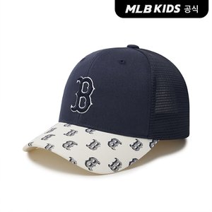 MLB키즈 (공식)24SS 모노그램 챙배색 메쉬 트러커 볼캡 7ACPM0143-43NYD