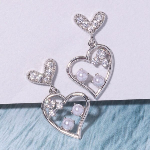 14k G.F 이데아 하트 진주 귀걸이 EA2942