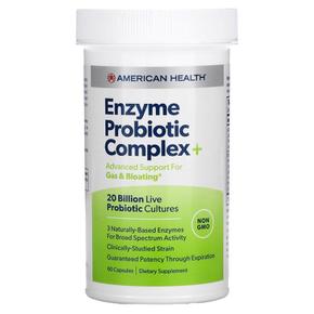 [해외직구] 아메리칸헬스 엔자임 컴플렉스 200억 유산균 60캡슐 American Health American Health Enzyme Probiotic Complex+ 20 Billion C