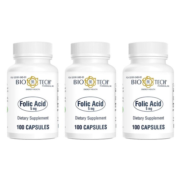 Bio Tech 바이오테크 엽산 5mg 100정 3개