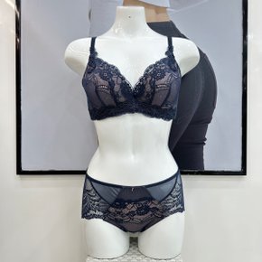 메인 광고 볼륨 자수 C,D,E 브라 백레이스팬티 세트(BR1790QBP1790LNAVY)