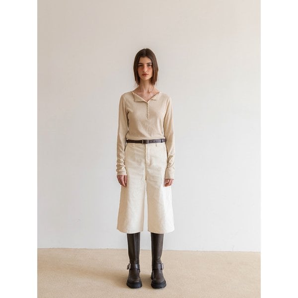 [리퍼브] Corduroy culotte pants, Cream
