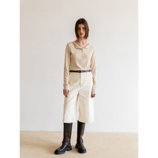 [리퍼브] Corduroy culotte pants, Cream
