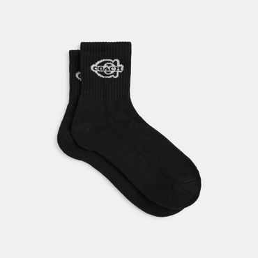 코치 [공식] 소호 쿼터 크루 삭스 CAZ33 BLK