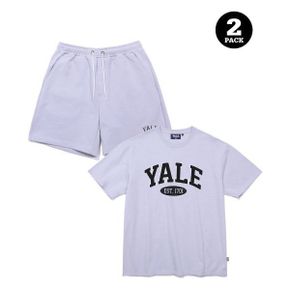 예일 (23SS) 2 TONE ARCH TEE + SWEAT SHORTS PACKAGE VTG PURPLE