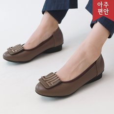 3cm 천연가죽 컴포트 낮은굽 로퍼 단화 112096