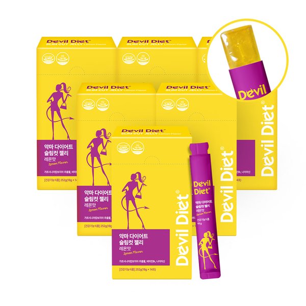 슬림컷 다이어트 젤리 레몬맛 가르시니아 체지방감소 14포 x 6박스 3개월분