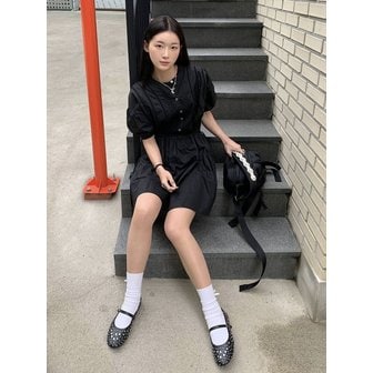 샤드라마 [리퍼브] PINTUCK LACE DRESS [BLACK]