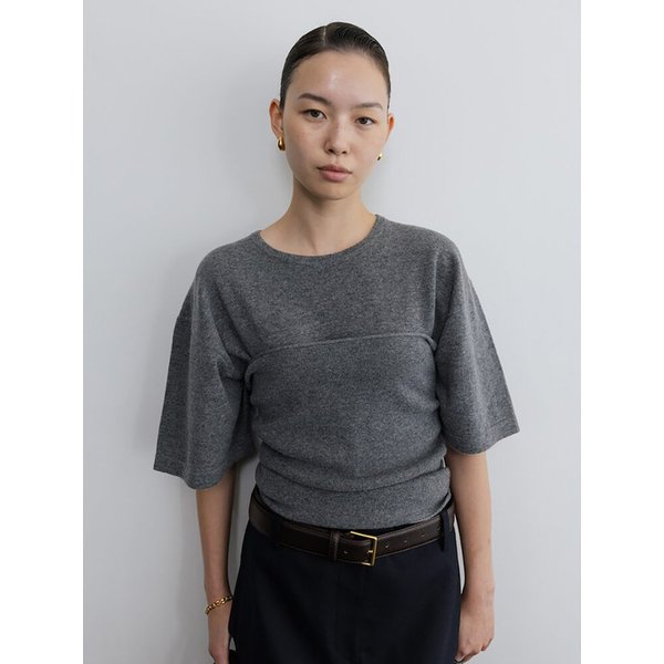 Cash Knit Half Sleeve Top  Grey (TA6151A053)