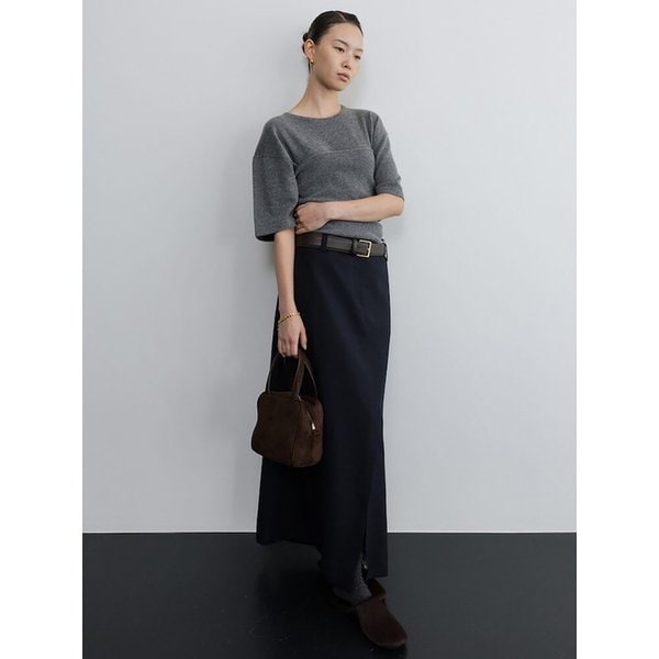 Cash Knit Half Sleeve Top  Grey (TA6151A053)