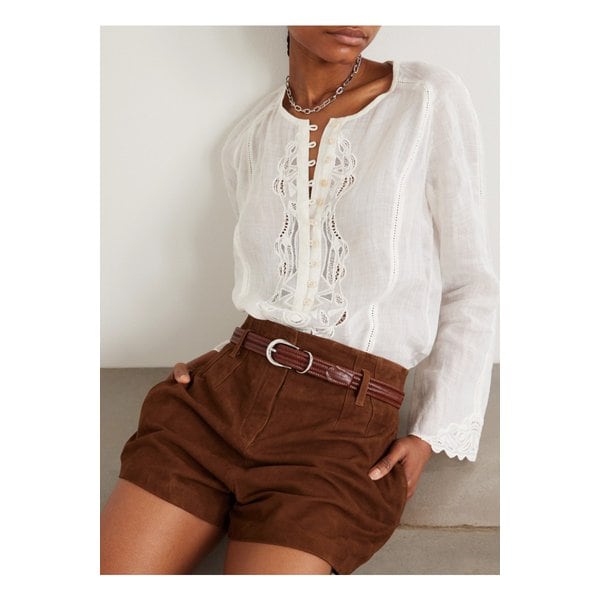 디앙슈 홀리혹 브레이드 가죽 벨트 브라운 46376663162870968