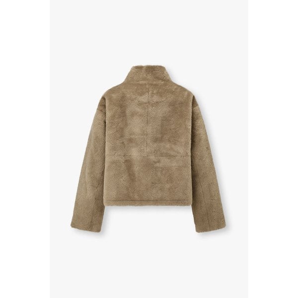 하이넥 신세틱 퍼 크롭 집업 자켓 7125475506103