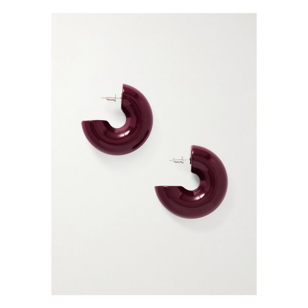 언커먼 매터스 빔 우드 후프 이어링 버건디 46376663162855453