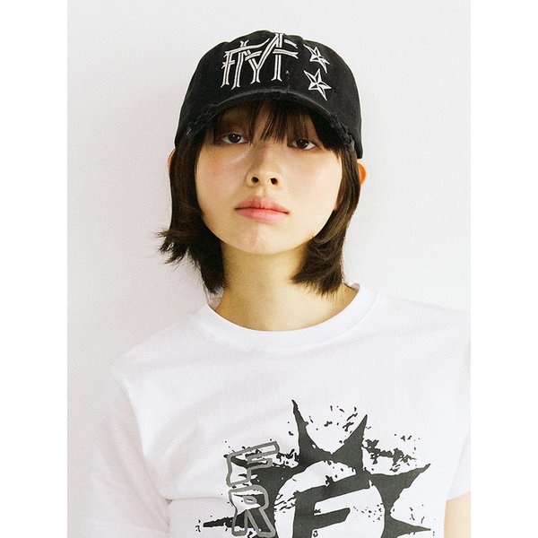 MF 펜스 데미지드 볼캡 [블랙]