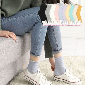 여성 데일리 돌돌이 양말 학생 조임없는 패션 무지_P320825362