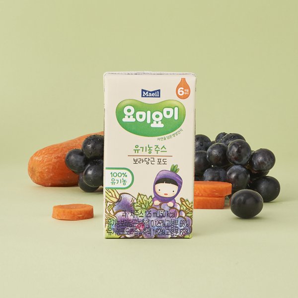 요미요미 유기농 주스 보라당근포도 125ml 24팩