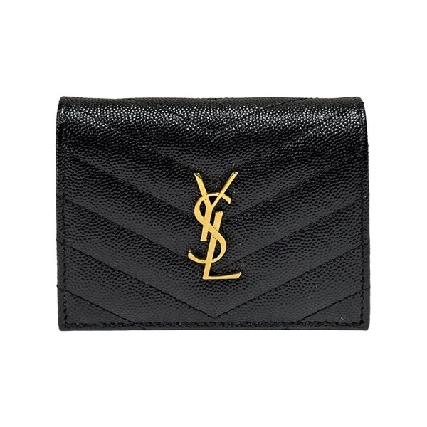 입생로랑 모노그램 마틀라세 반지갑 668290 BOWA1 1000 블랙 금장