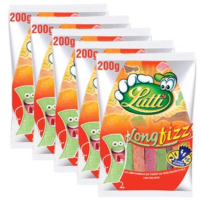 Lutti Long Fizz 루띠 롱 피즈 젤리 200g 5팩