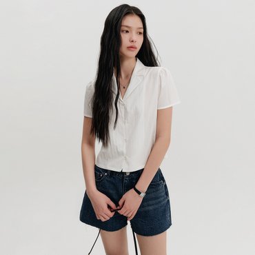 룩캐스트 솔라 퍼프 슬리브리스 셔츠_화이트 / SOLA PUFF SLEEVES SHIRTS_WHITE