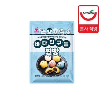 세미원푸드 [세미원] 바다친구들 찐빵 500g (25g x 20개입) x 2팩