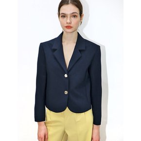 진주 투버튼 네이비 크롭 자켓 _ Pearl Two Button Navy Crop JK