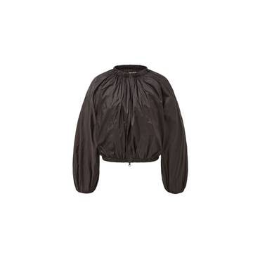 샵아모멘토 아모멘토 25SS Neck Shirring Volume Jumper, Dark Brown