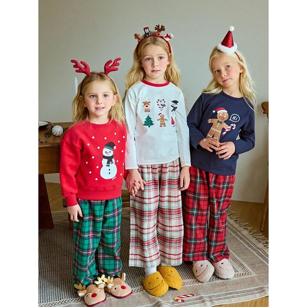 체크 피치기모 라운지 팬츠 (아이보리)