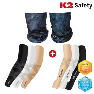 K2세이프티 Safety 베이직 멀티스카프+K2 Safety X핏 쿨토시 손등형 1개+2X핏 손목형