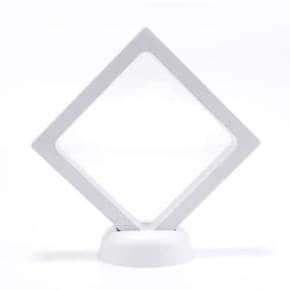 흰색 16X16cm 양면 기념콘 전시대 입체액자 프레임 투명 공중부양 플로팅 진열대 장식