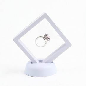 흰색 16X16cm 양면 기념콘 전시대 입체액자 프레임 투명 공중부양 플로팅 진열대 장식