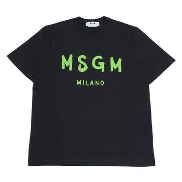 MSGM 엠에스지엠 브러쉬드 로고 반팔 티셔츠 3440MM510 237002 99