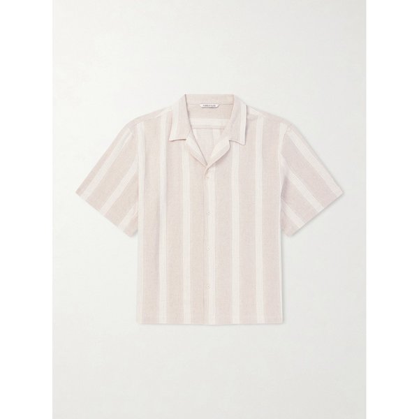 어 카인드 오브 가이즈 사마타 스트라이프 코튼 리넨 블렌드 셔츠 46376663162995908