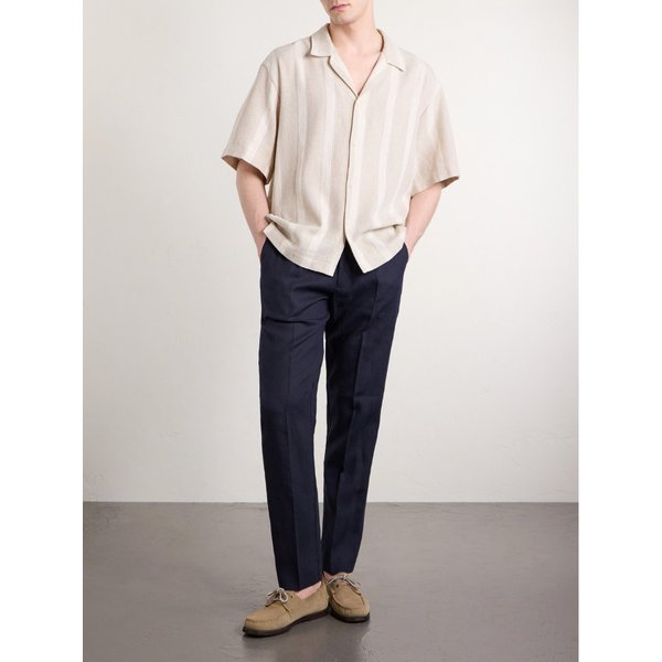 어 카인드 오브 가이즈 사마타 스트라이프 코튼 리넨 블렌드 셔츠 46376663162995908