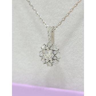 골든듀 [파주점] 틴들2C(0.20ct) 2부 다이아몬드 목걸이(리 라인W 16인치) WG 18K 211900012-381400648