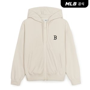 MLB [코리아공식] 베이직 스몰로고 와플 기모 후드집업 BOS (D.Cream)