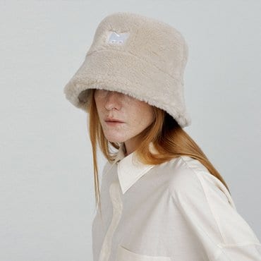 몰리올리 BUCKET LAMB fur hat [ivory]