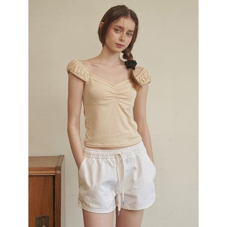 라츠유 lotsyou_Ella Shrring T-shirt Yellow