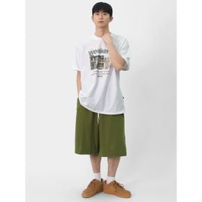 남녀공용 여름 와이드 솔리드 버뮤다 숏 밴딩팬츠 SJJ068_P423285642