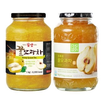  초록원 꿀모과차 1kg +꽃샘 꿀모과차 1kg (2kg)