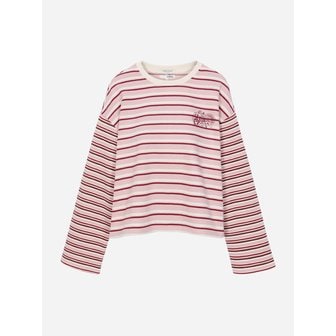 써스데이아일랜드 스트라이프 크롭 스웻셔츠_T262MST905W