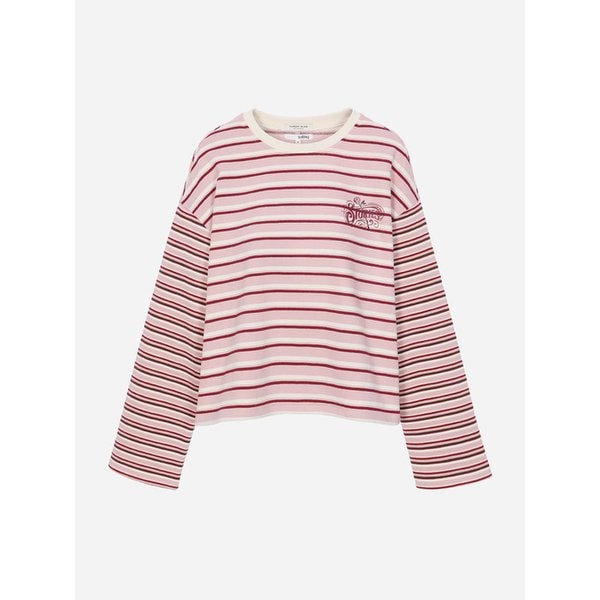 스트라이프 크롭 스웻셔츠_T262MST905W