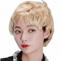 제이큐 아이돌 가발 골드 염색가발 코스프레가발 공연가발