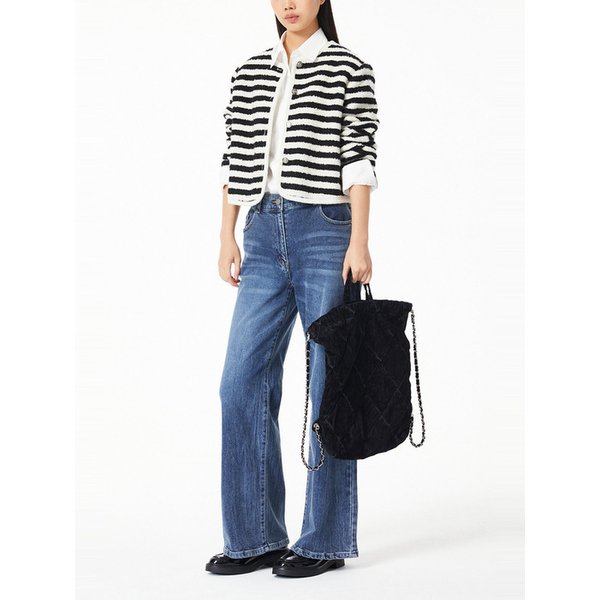 퀼티드 벨벳 데님 백_블랙 7214380101