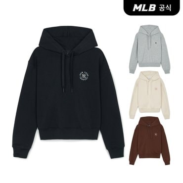 MLB [코리아공식] [MLB] 여성 베이직 원형로고 크롭 후드티 (4 COLOR)