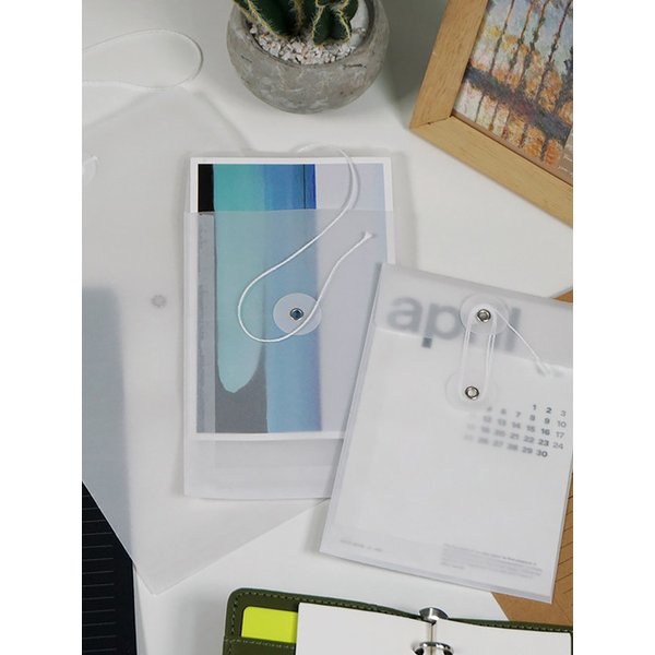 반투명 트레싱지 레트로 하도메 단추 봉투