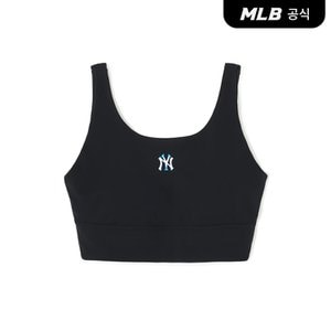 MLB [코리아공식]여성 베이직 럭슬레저 스몰로고 럭슬레저 크롭탑 NY (Black)