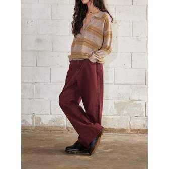 플랫웨이브 인 서울 Kainda Pigment Loosefit Pants Burgundy
