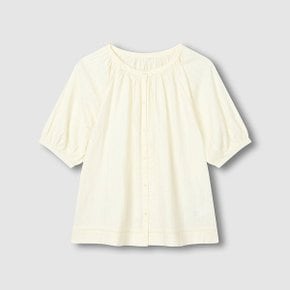 여 도비 벌룬 반팔 파자마 셔츠 J206201066025