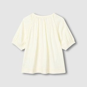 여 도비 벌룬 반팔 파자마 셔츠 J206201066025