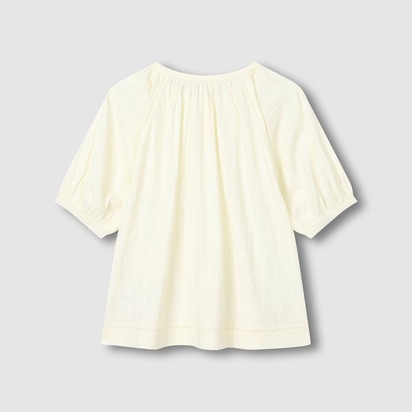 여 도비 벌룬 반팔 파자마 셔츠 J206201066025